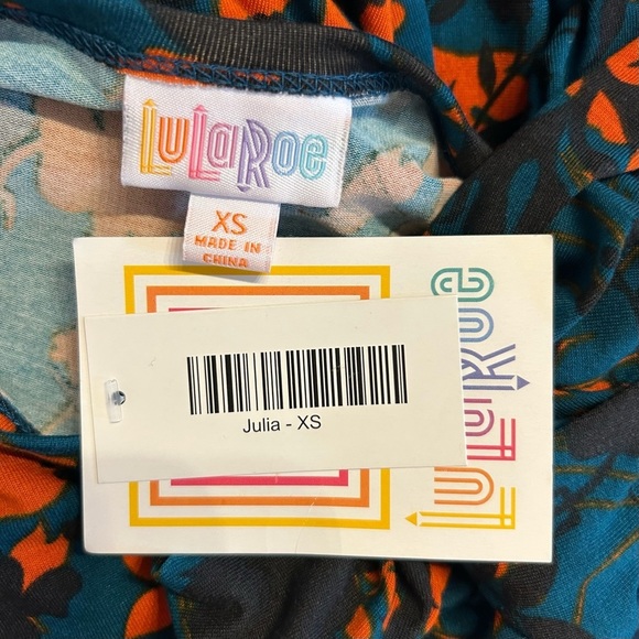 NEW LuLaRoe Julia Bodycon Stretch Jersey Knit Dress Women’s SZ XS Green Floral - Picture 7 of 8